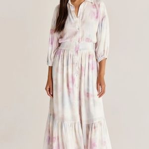 Z Supply Tanya Watercolor Maxi Dress New No Tag